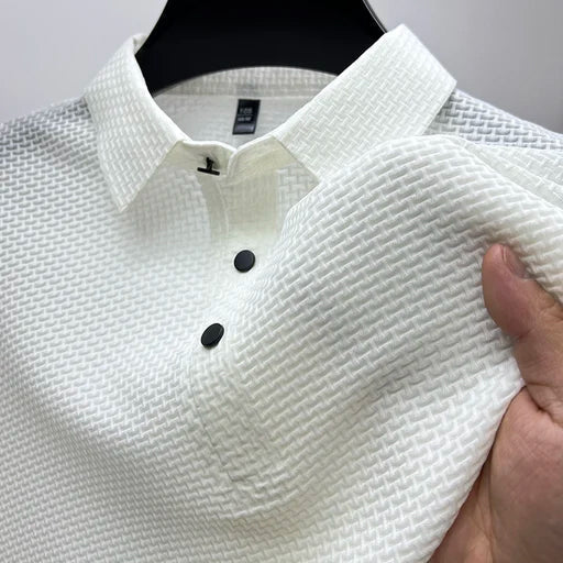 Gestricktes Poloshirt Herren – Kurzarm mit Knopfleiste