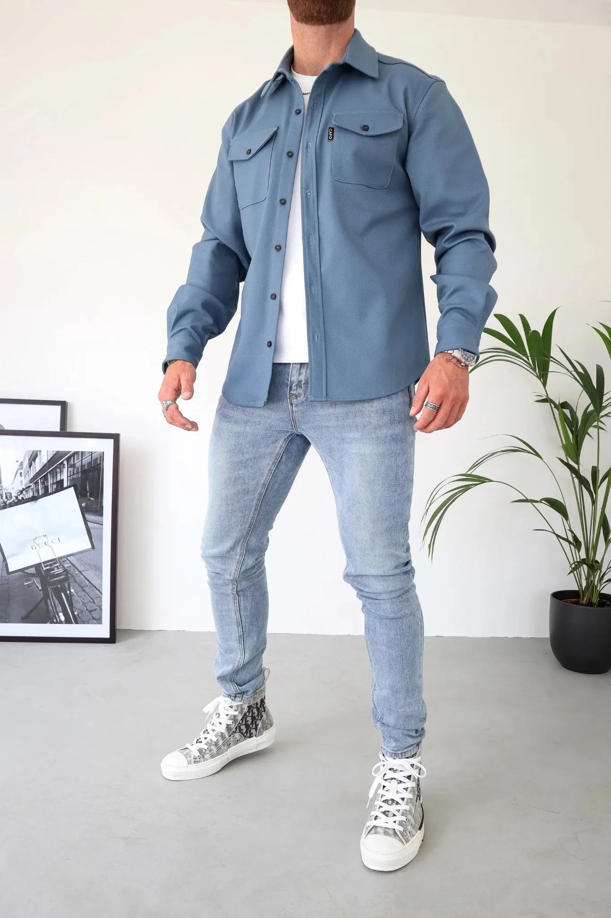 Leichte Hemdjacke mit Brusttaschen und Knopfleiste