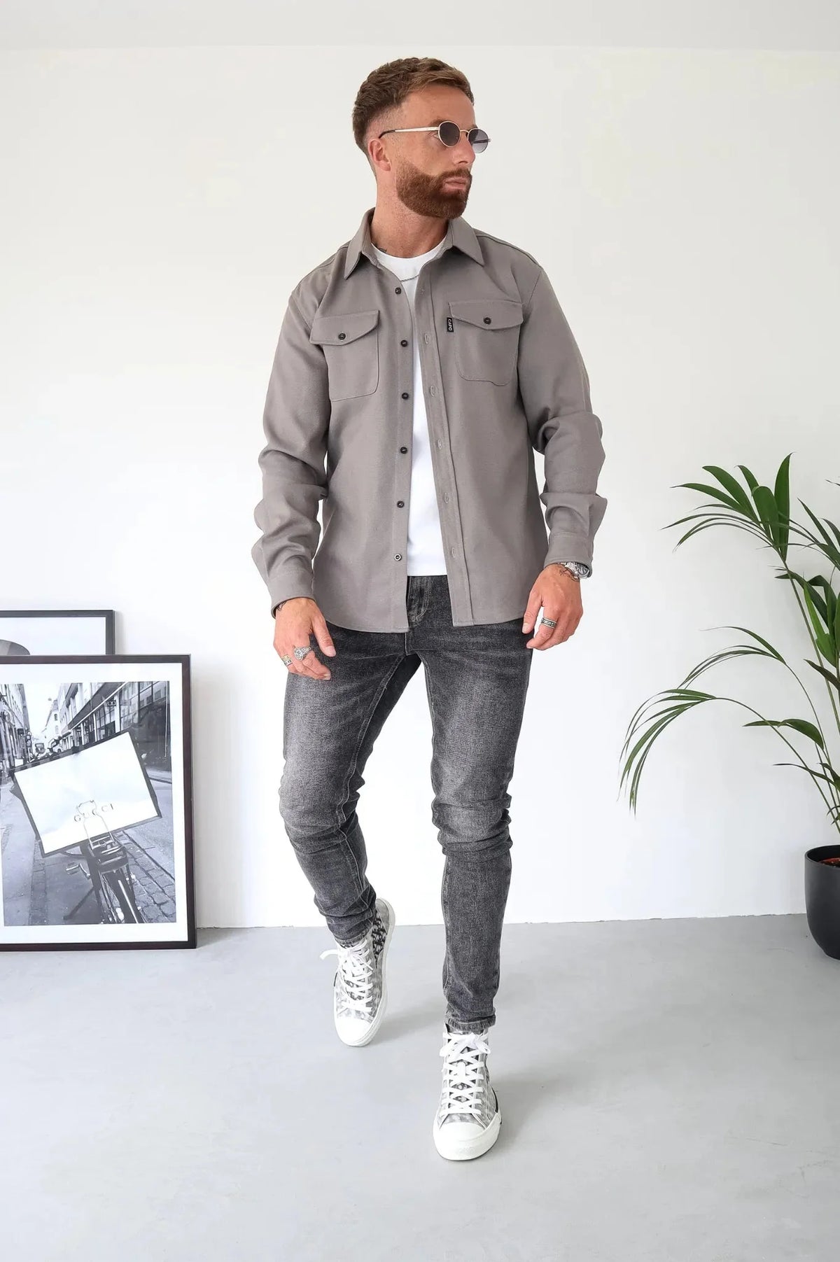 Leichte Hemdjacke mit Brusttaschen und Knopfleiste