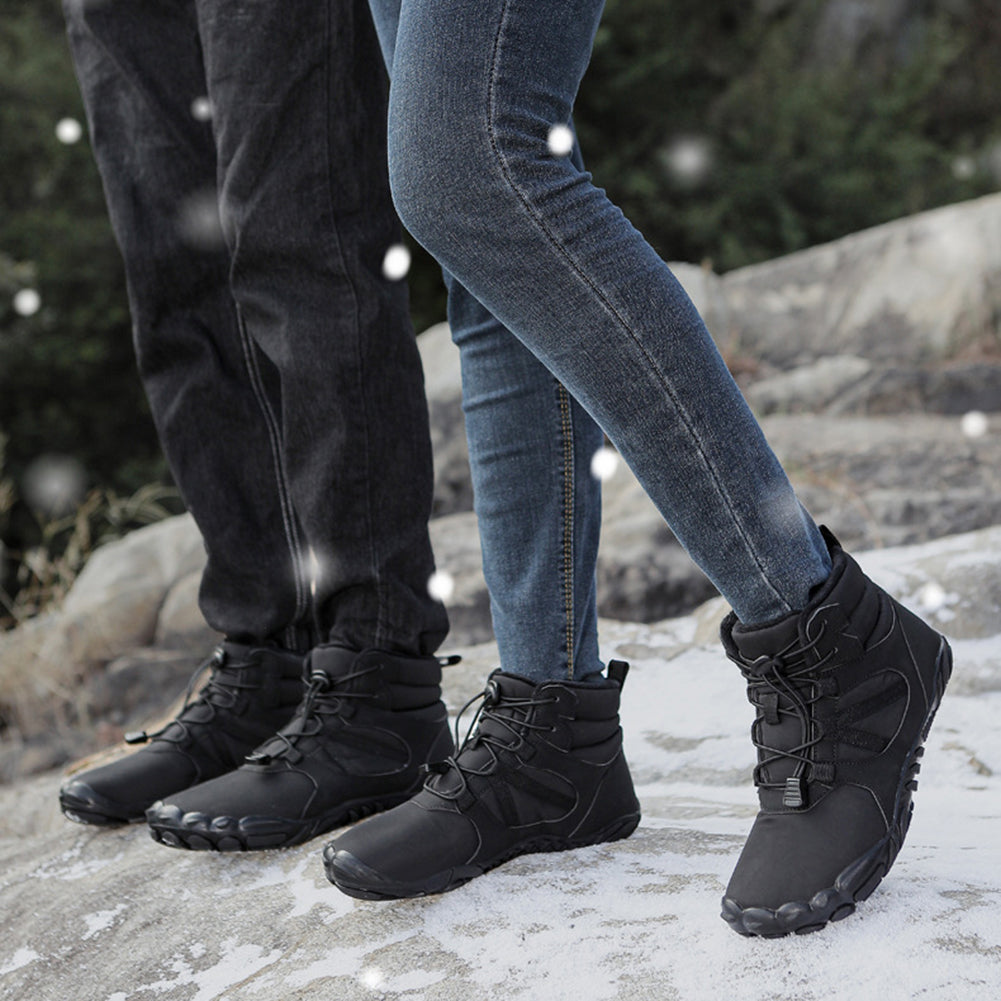 Winterliche Barfuss-Wanderstiefel für Trails und Spaziergänge