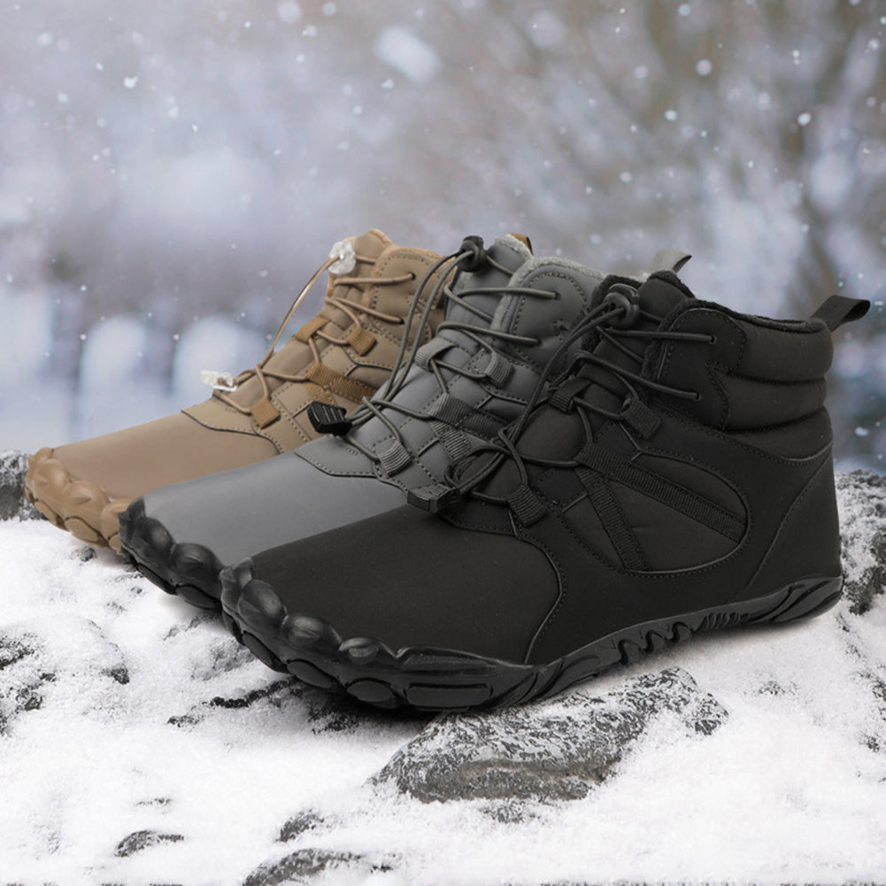 Winterliche Barfuss-Wanderstiefel für Trails und Spaziergänge