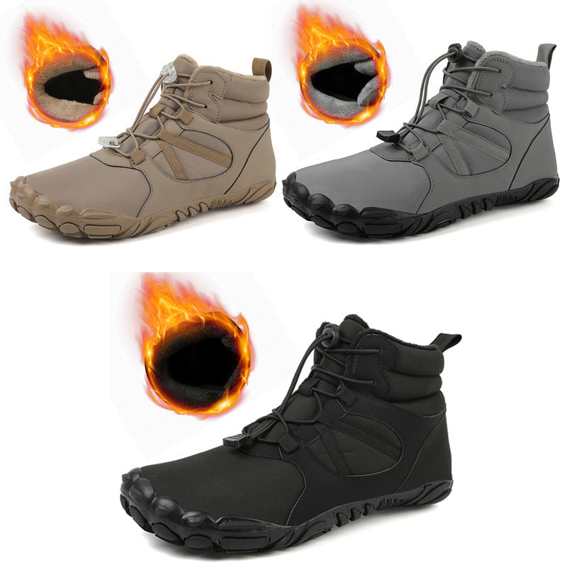 Winterliche Barfuss-Wanderstiefel für Trails und Spaziergänge