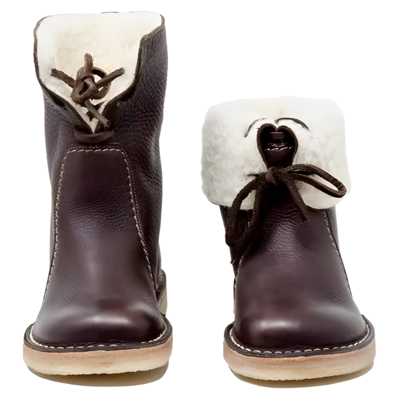 Gefütterte Damen Schnürboots mit Krepp-Gummisohle