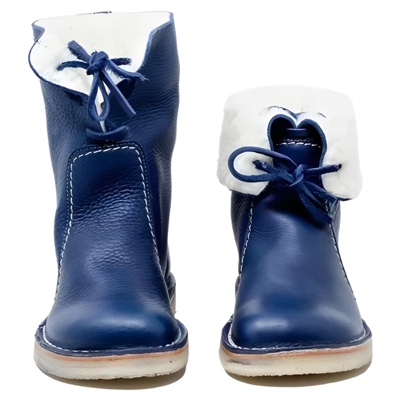 Gefütterte Damen Schnürboots mit Krepp-Gummisohle