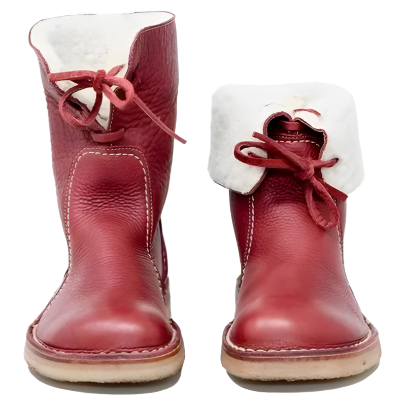 Gefütterte Damen Schnürboots mit Krepp-Gummisohle