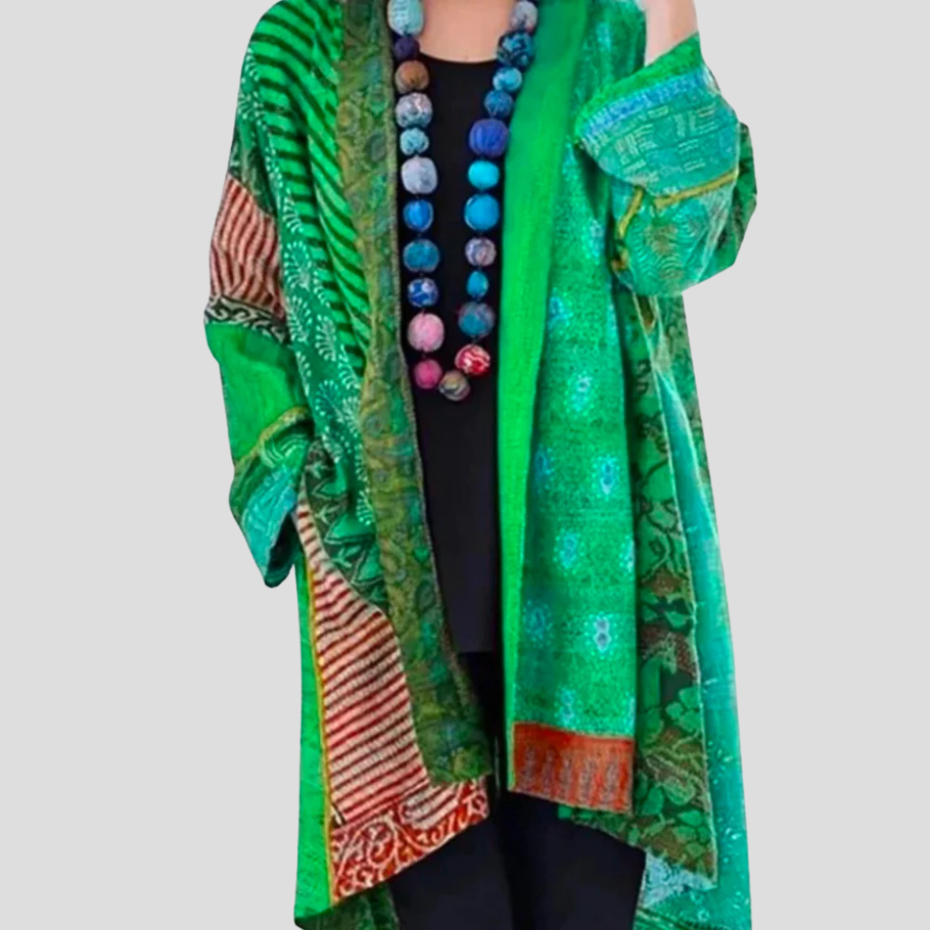 Offene Strickjacke mit Rippenbündchen und Taschen