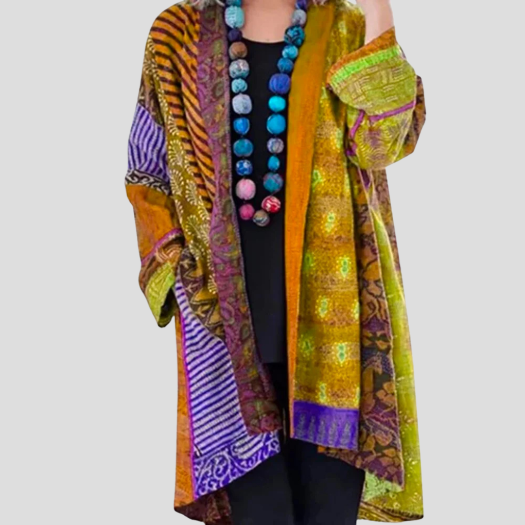 Offene Strickjacke mit Rippenbündchen und Taschen