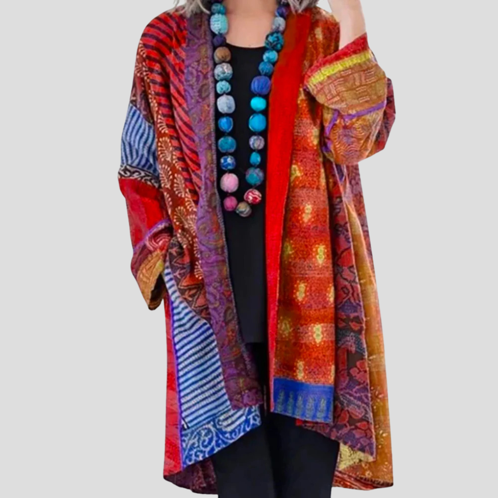 Offene Strickjacke mit Rippenbündchen und Taschen