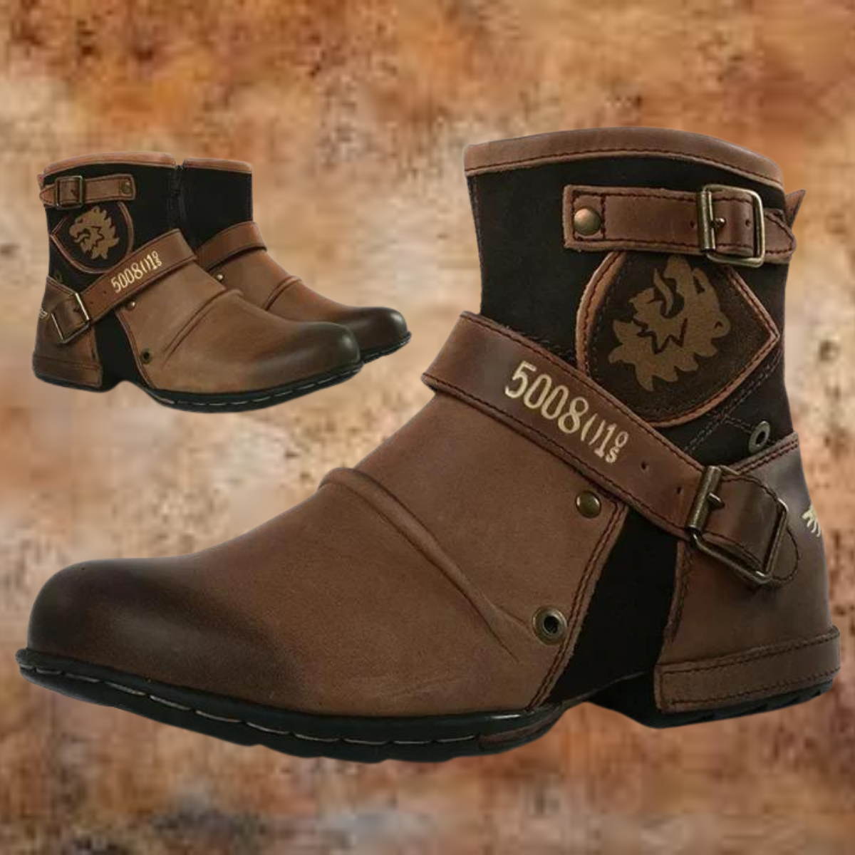 Herren Stiefel Im Vintage Stil Mit Gummisohle