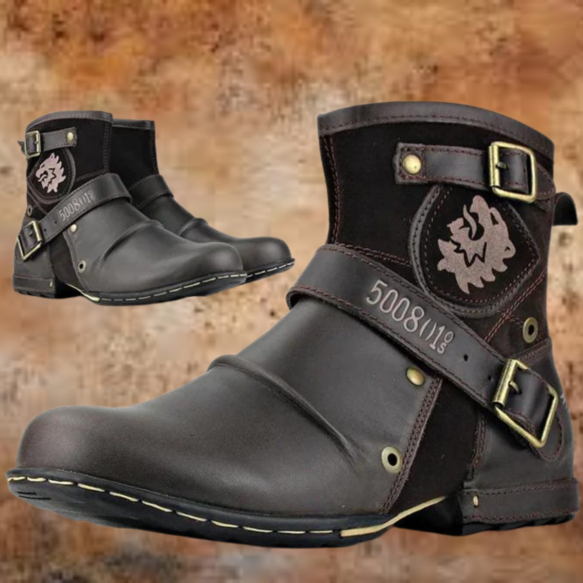 Herren Stiefel Im Vintage Stil Mit Gummisohle