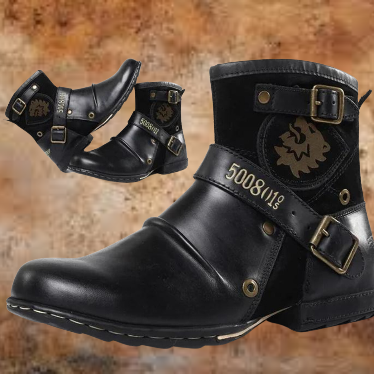 Herren Stiefel Im Vintage Stil Mit Gummisohle