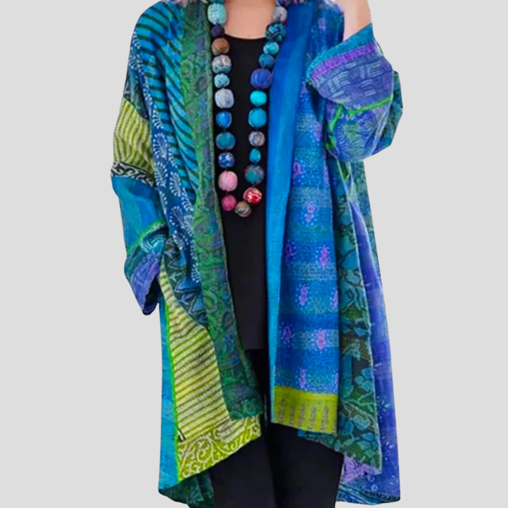 Offene Strickjacke mit Rippenbündchen und Taschen
