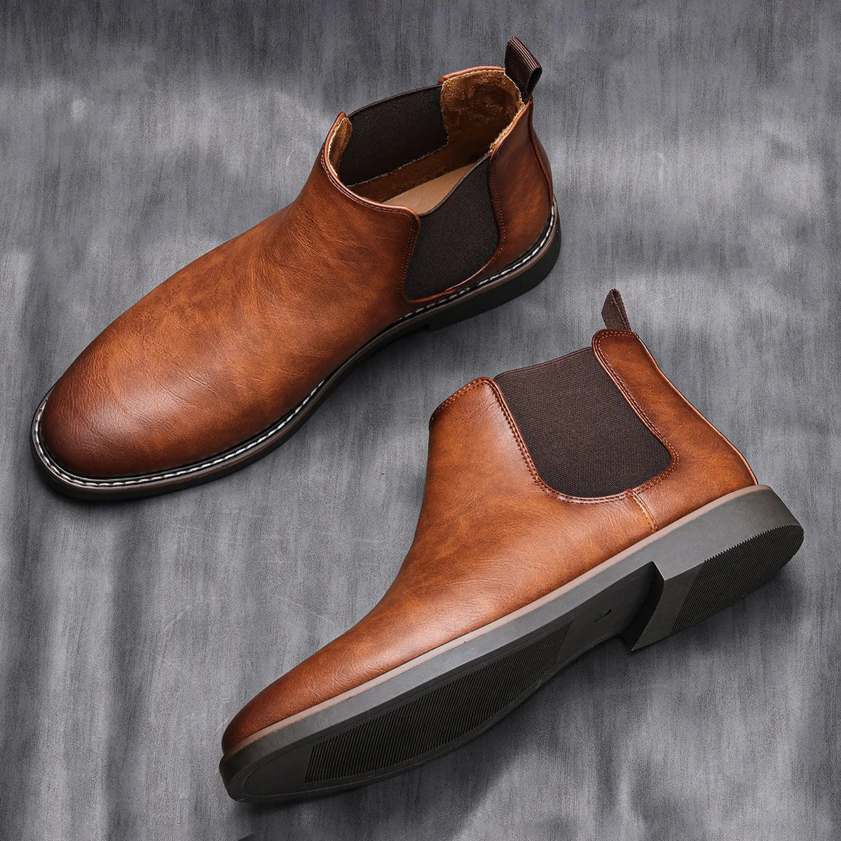 Herren Chelsea Boots Im Retro Look Mit Elastikeinsatz