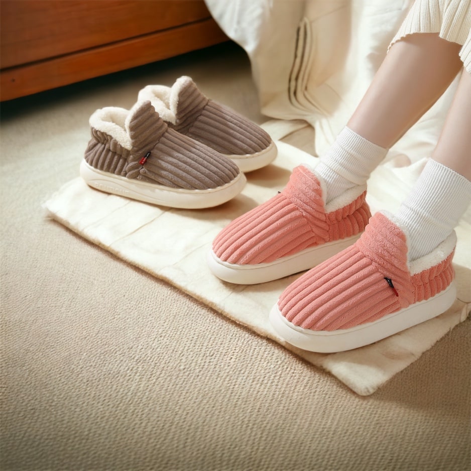 Flauschige Unisex Hausschuhe mit Dicker Sohle