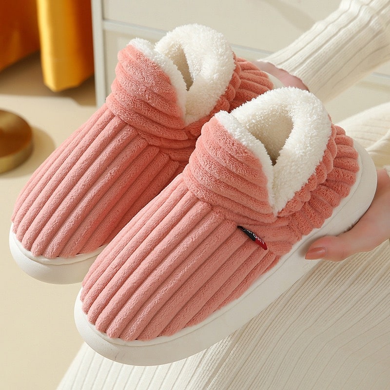 Flauschige Unisex Hausschuhe mit Dicker Sohle