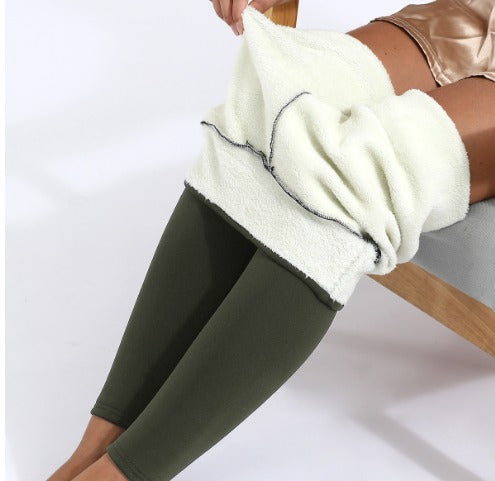 Warme Winter-Fleece-Leggings Mit Hoher Taille