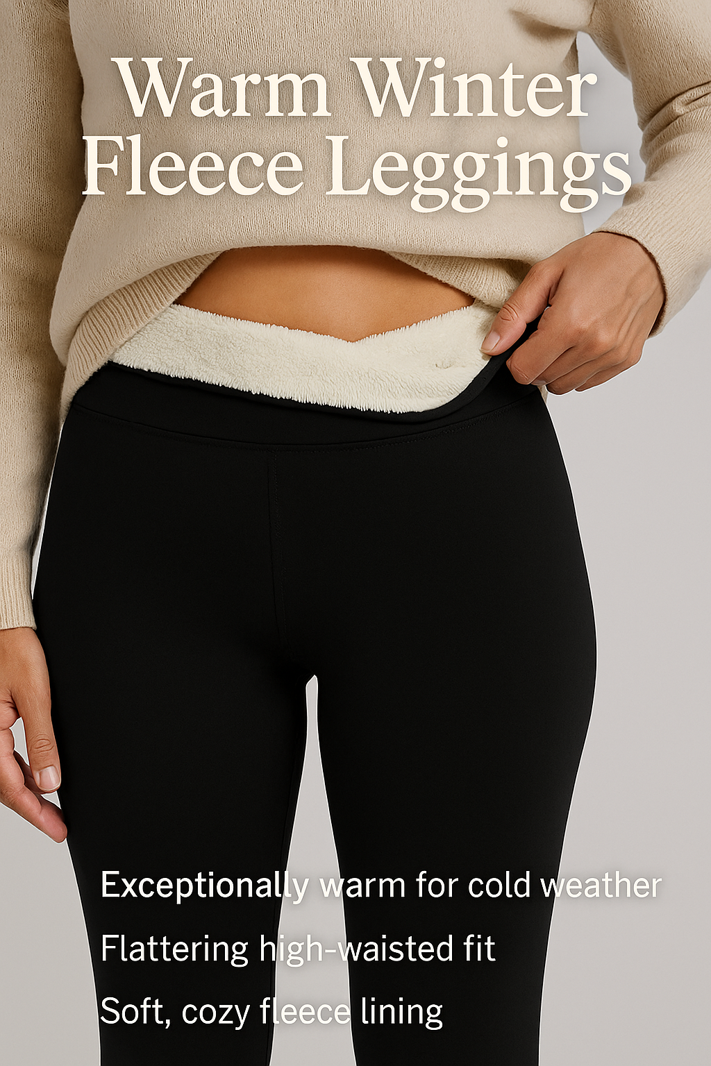 Warme Winter-Fleece-Leggings Mit Hoher Taille