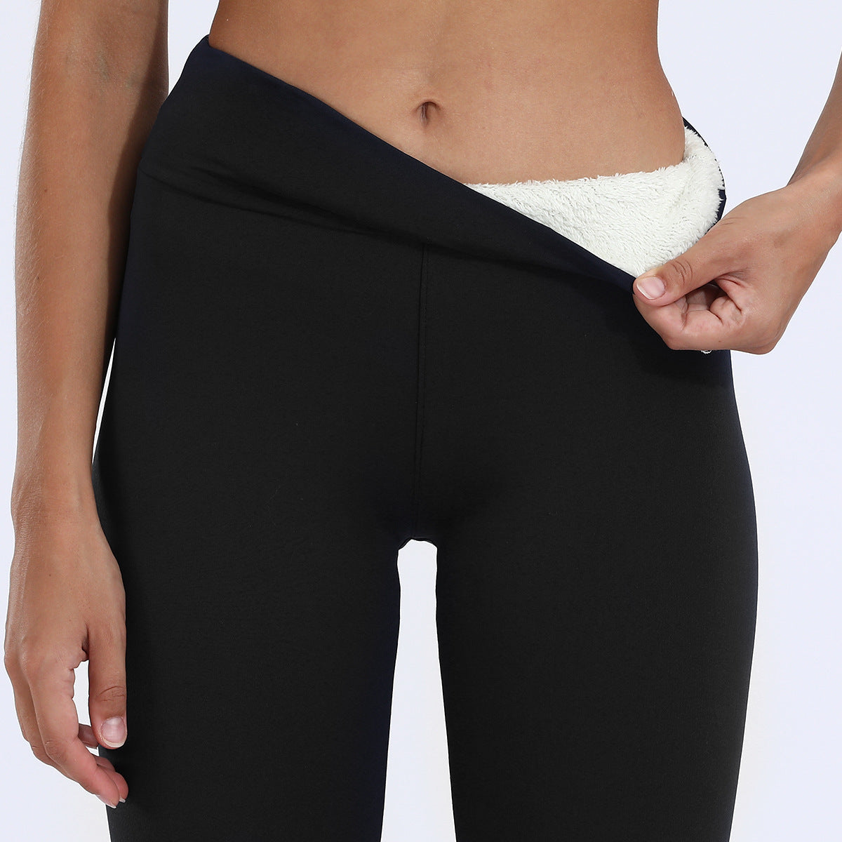 Warme Winter-Fleece-Leggings Mit Hoher Taille