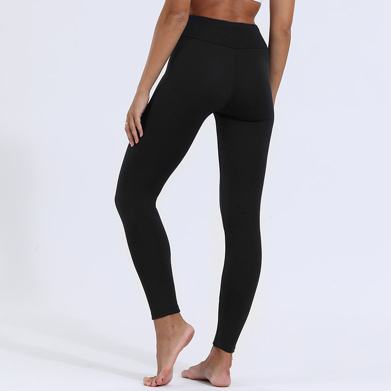 Legging d'hiver chaud en polaire à taille haute
