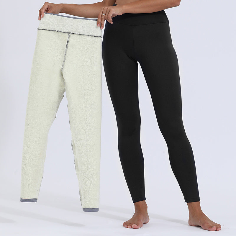 Legging d'hiver chaud en polaire à taille haute