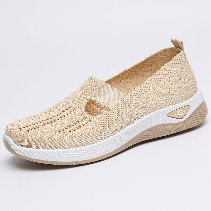 Atmungsaktive Strick-Ballerinas mit spitzer Kappe