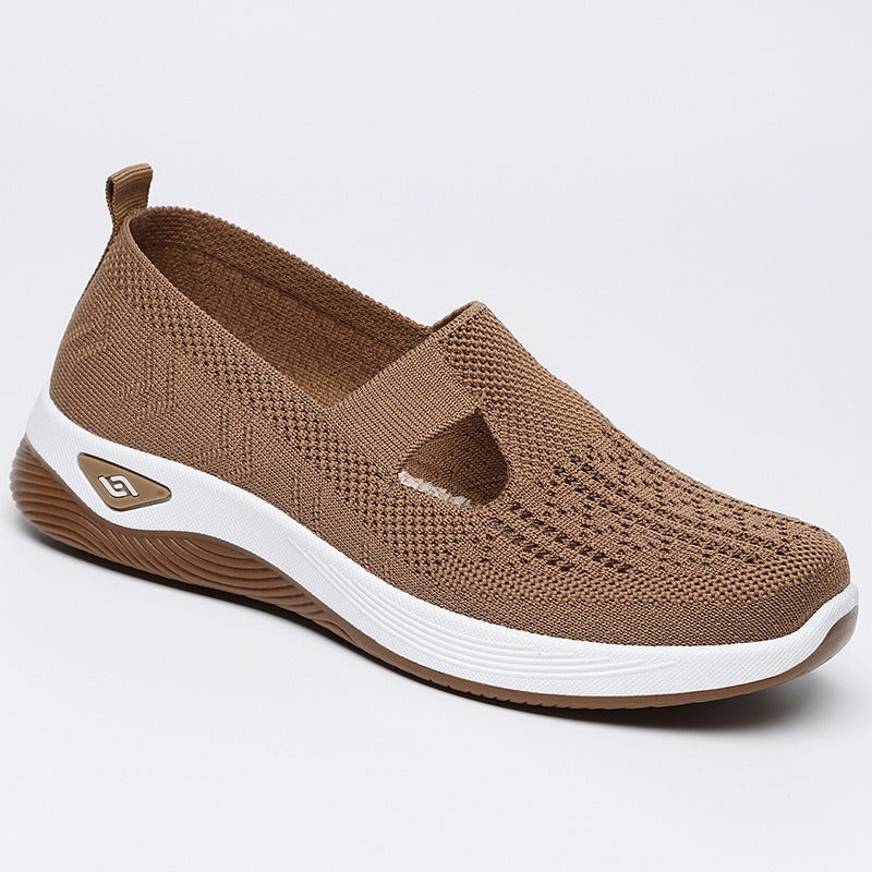 Atmungsaktive Strick-Ballerinas mit spitzer Kappe