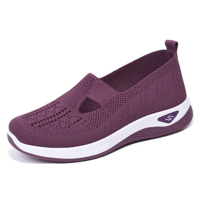 Atmungsaktive Strick-Ballerinas mit spitzer Kappe