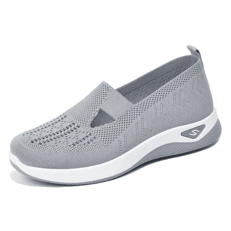 Atmungsaktive Strick-Ballerinas mit spitzer Kappe