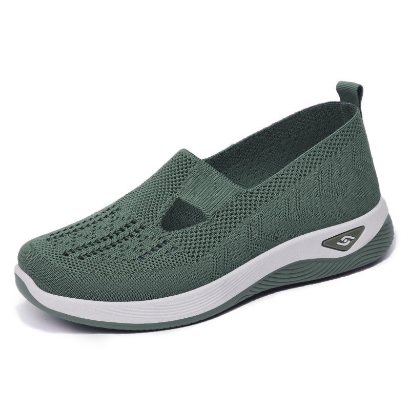 Atmungsaktive Strick-Ballerinas mit spitzer Kappe