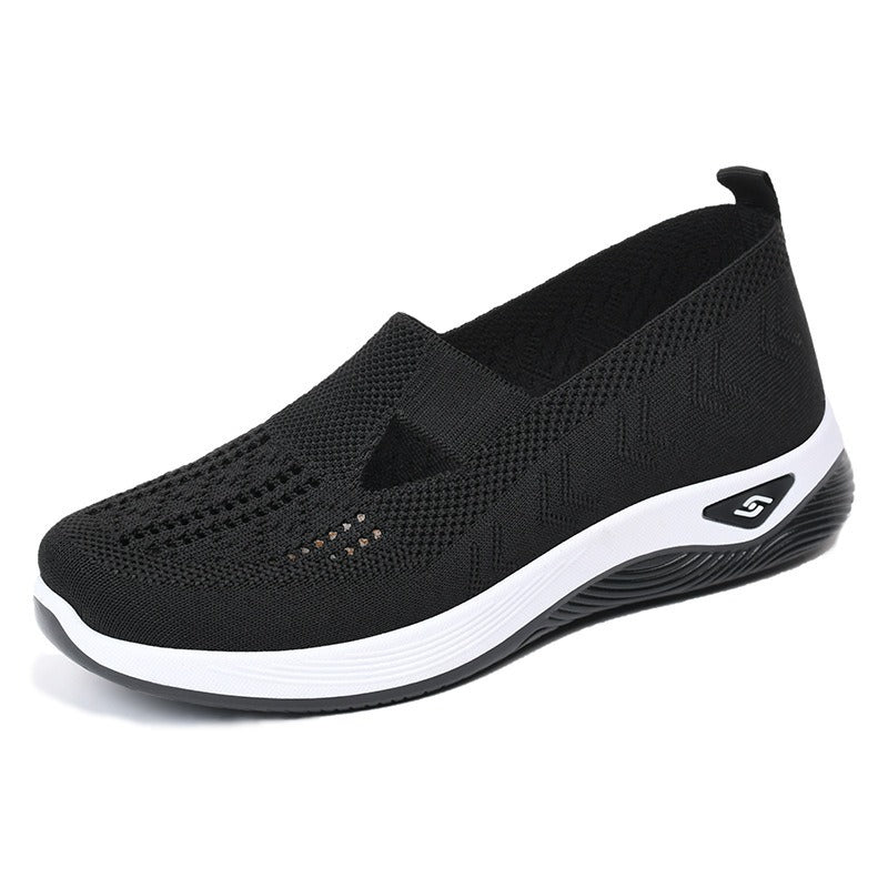 Atmungsaktive Strick-Ballerinas mit spitzer Kappe