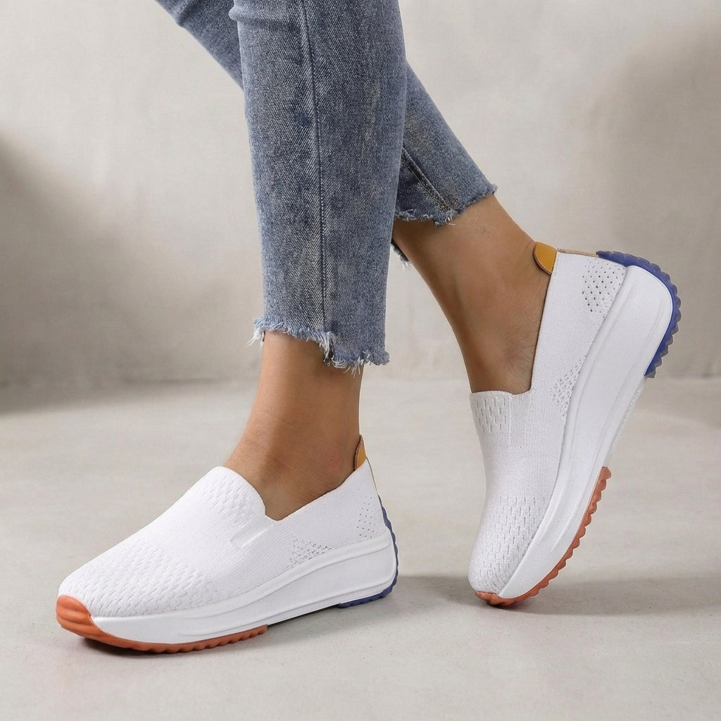 Orthopädische Damen Strick Sneaker mit Plateau