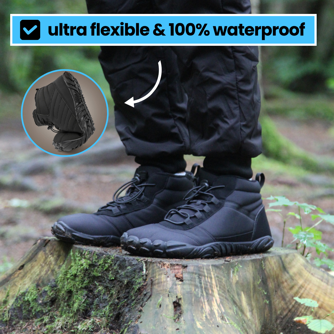 Gefütterte Barfuss-Winterschuhe mit Warmfutter und Weiter Zehenbox