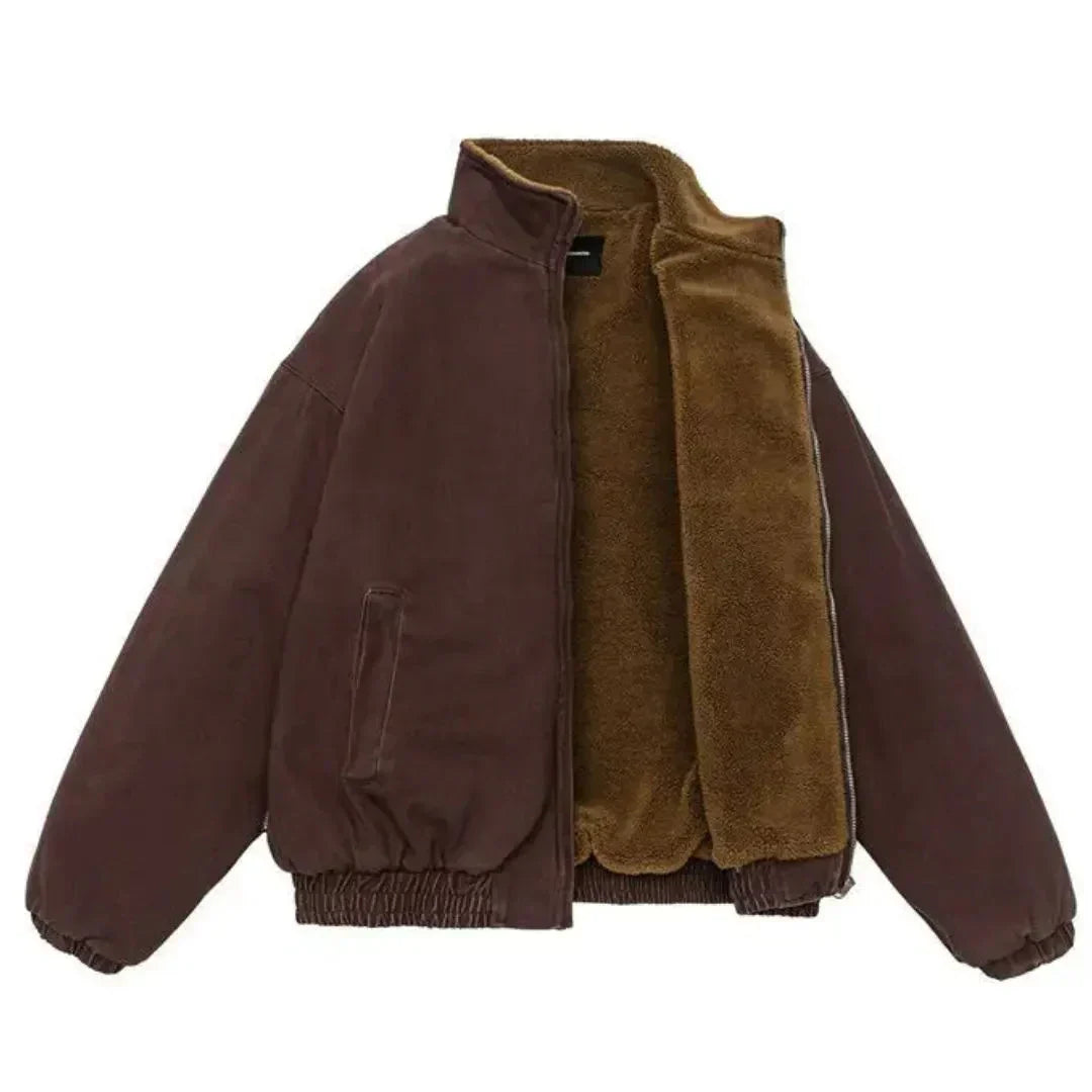 Bequeme Herren Winterjacke Mit Durchgehendem Reißverschluss