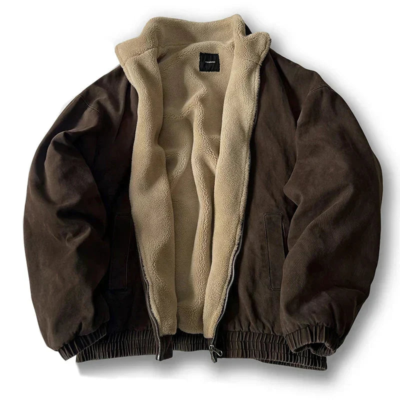 Bequeme Herren Winterjacke Mit Durchgehendem Reißverschluss
