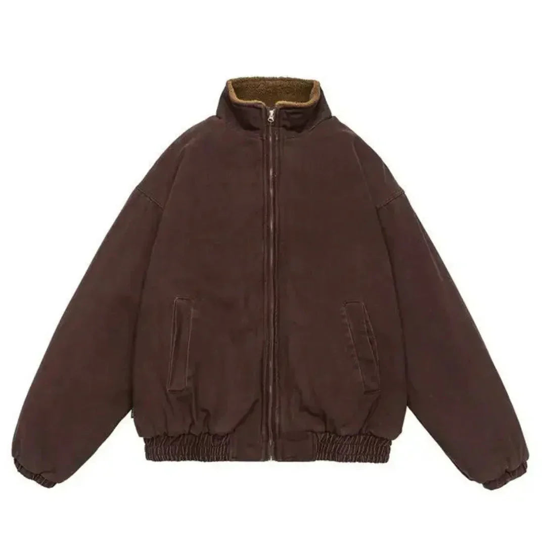 Bequeme Herren Winterjacke Mit Durchgehendem Reißverschluss