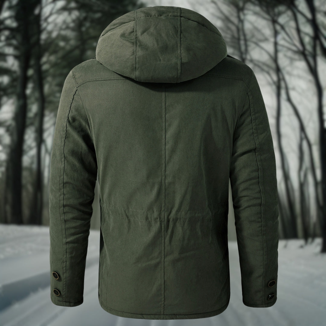 Gesteppte Winterjacke mit Kapuze und Fleecefutter für Herren