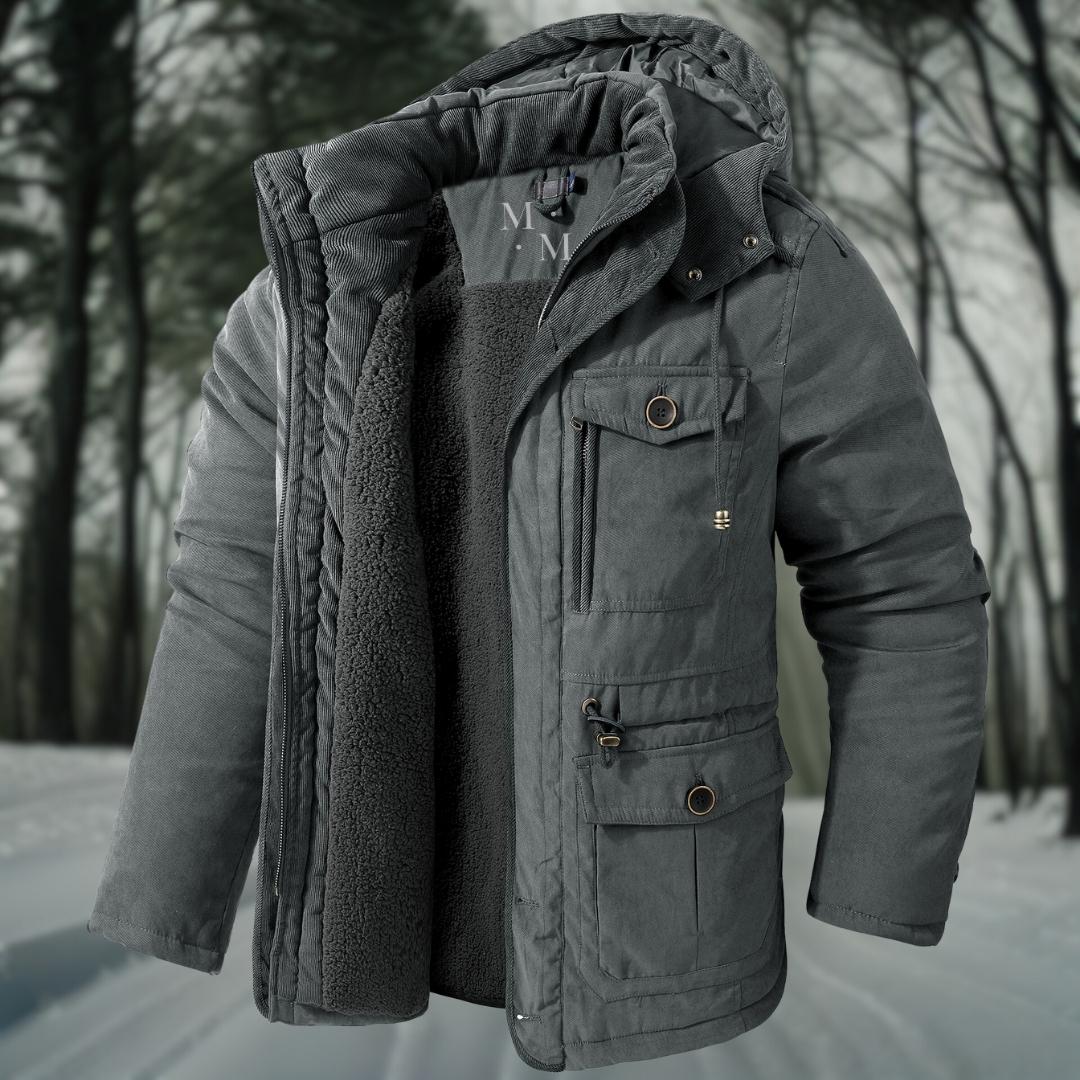Gesteppte Winterjacke mit Kapuze und Fleecefutter für Herren