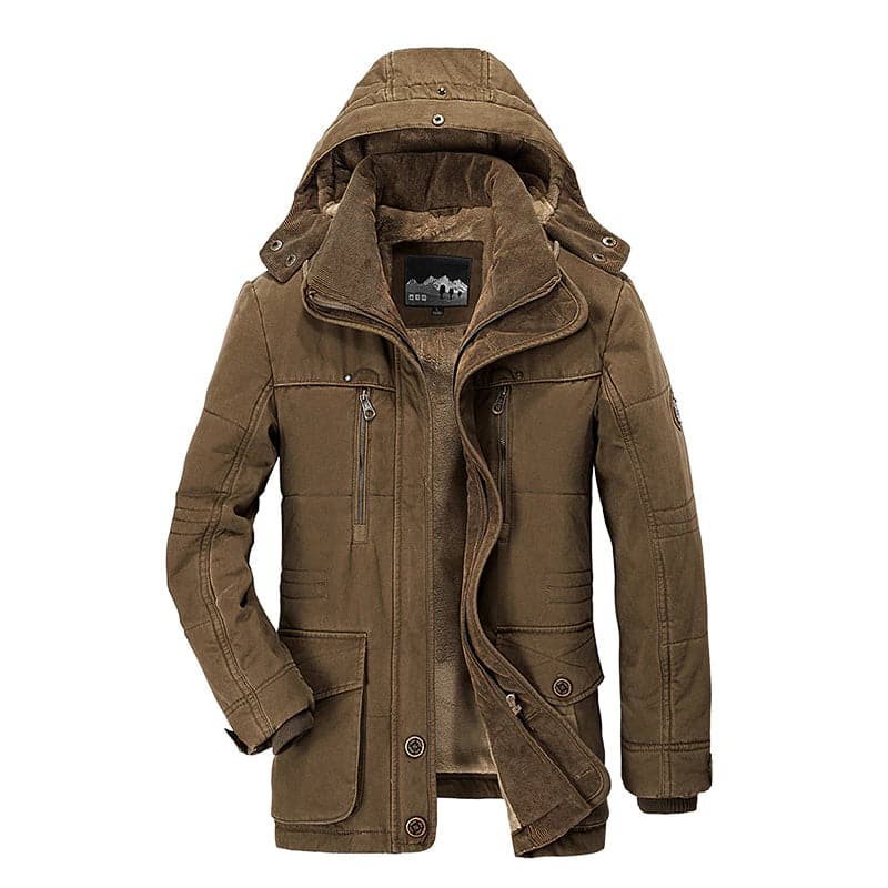 Gefütterter Herren Parka mit Kapuze für kalte Tage