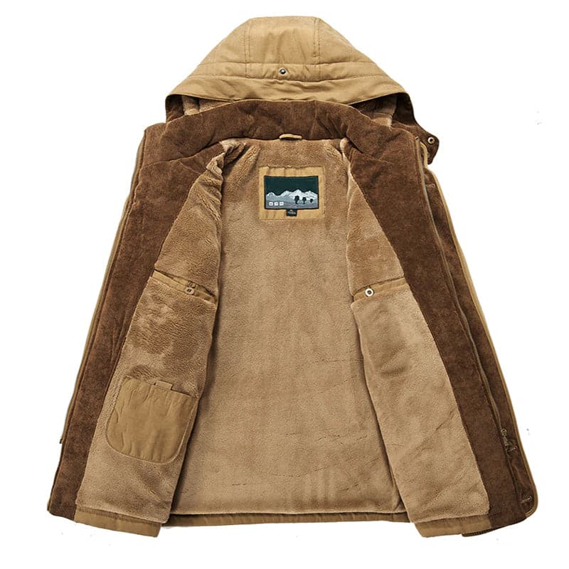 Gefütterter Herren Parka mit Kapuze für kalte Tage