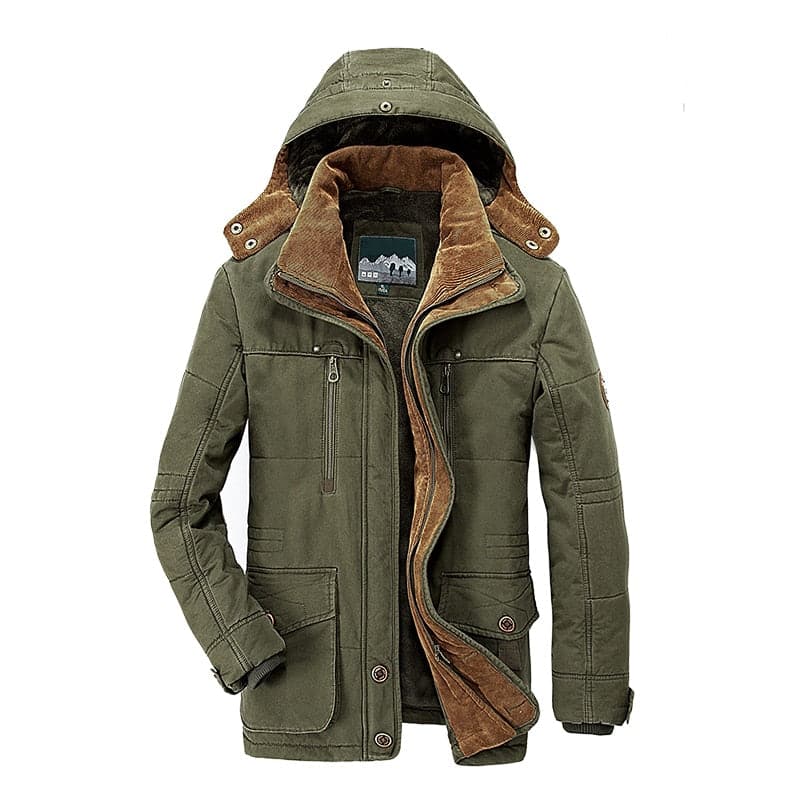 Gefütterter Herren Parka mit Kapuze für kalte Tage