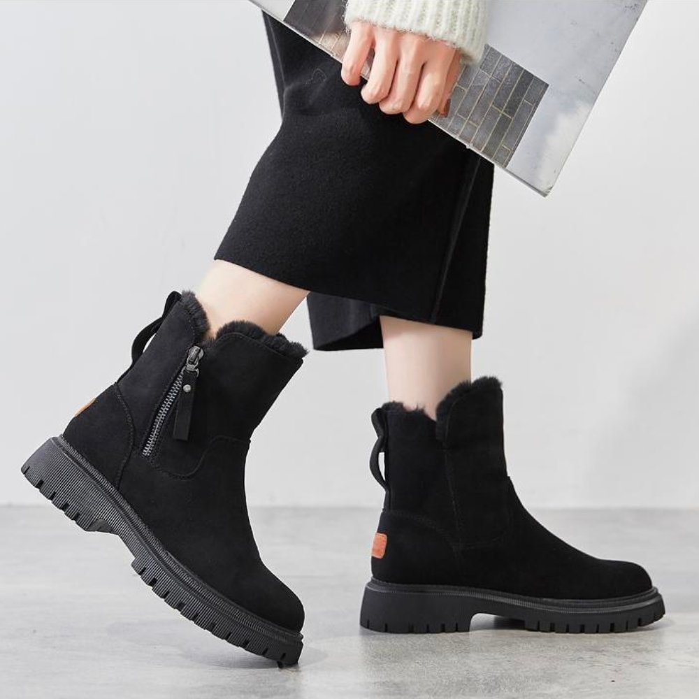 Gefütterte Damen Winterstiefel Mit Rutschfester Sohle