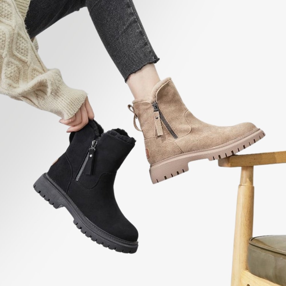 Gefütterte Damen Winterstiefel Mit Rutschfester Sohle