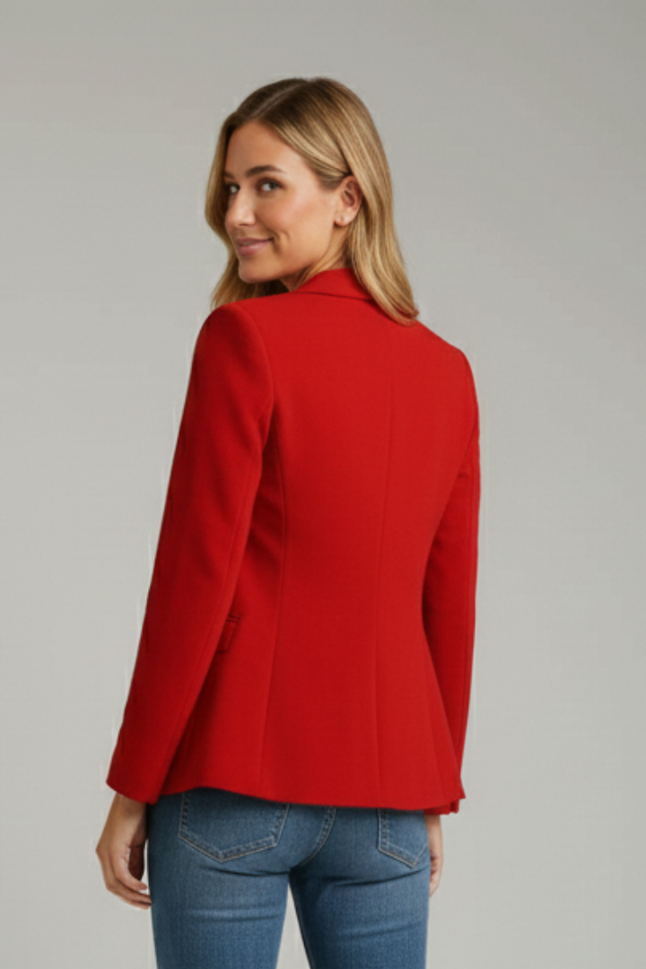 Blazer élégant à col tailleur et fermeture à un bouton
