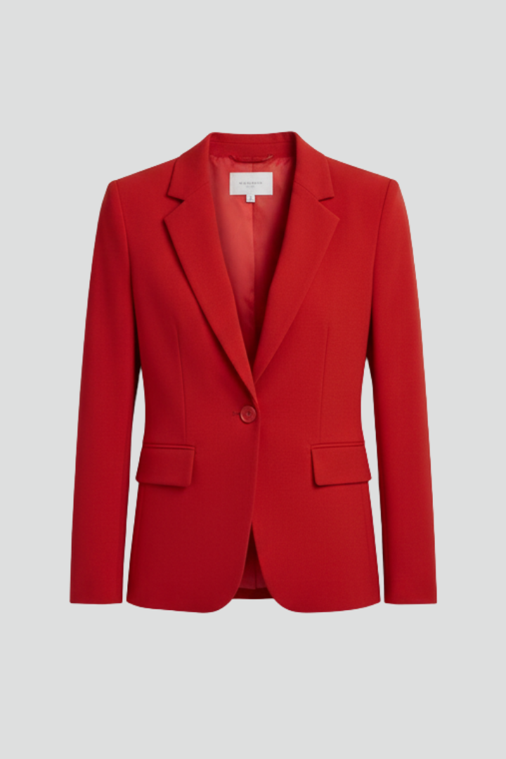 Blazer élégant à col tailleur et fermeture à un bouton