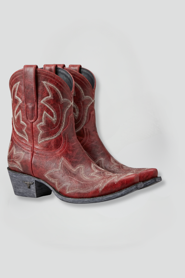 Bestickte Western-Stiefel Mit Spitzer Zehenpartie