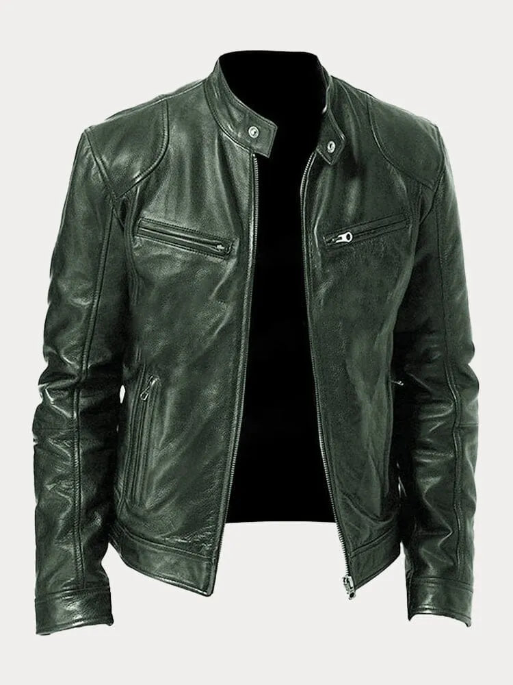 Damen Moto Jacke in Lederoptik mit Ziernähten