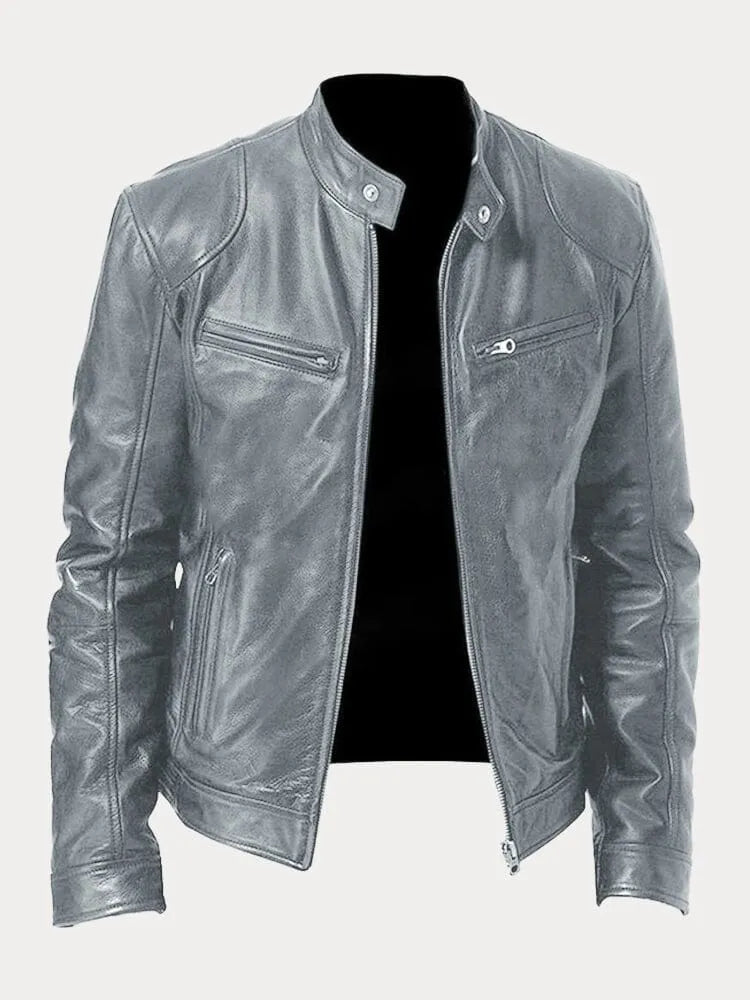 Damen Moto Jacke in Lederoptik mit Ziernähten