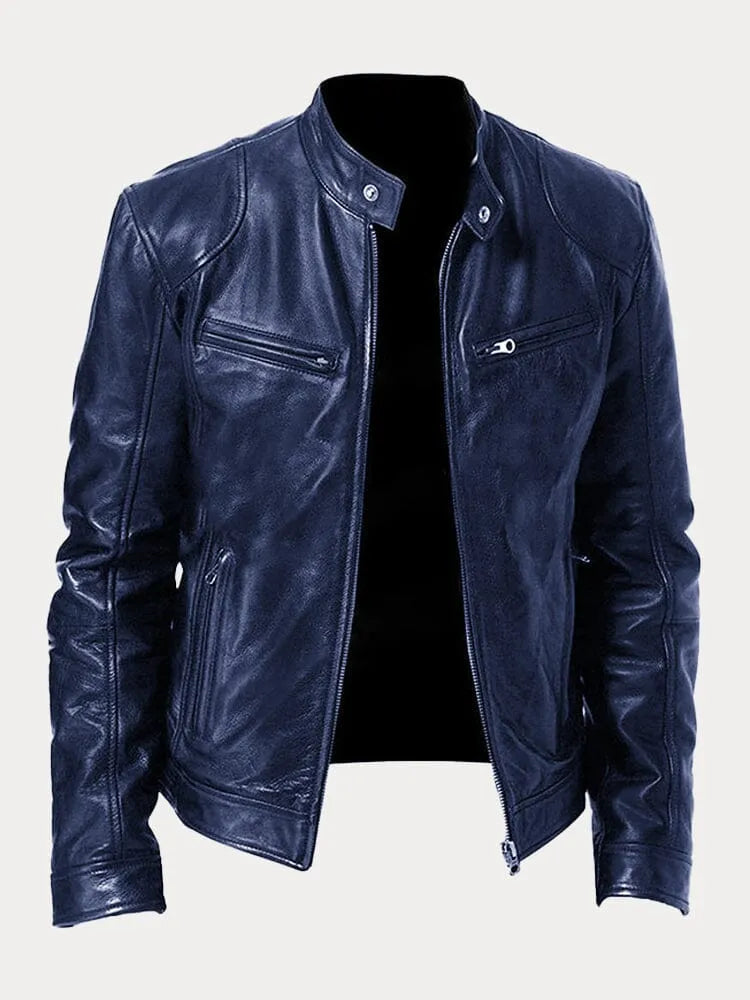 Damen Moto Jacke in Lederoptik mit Ziernähten