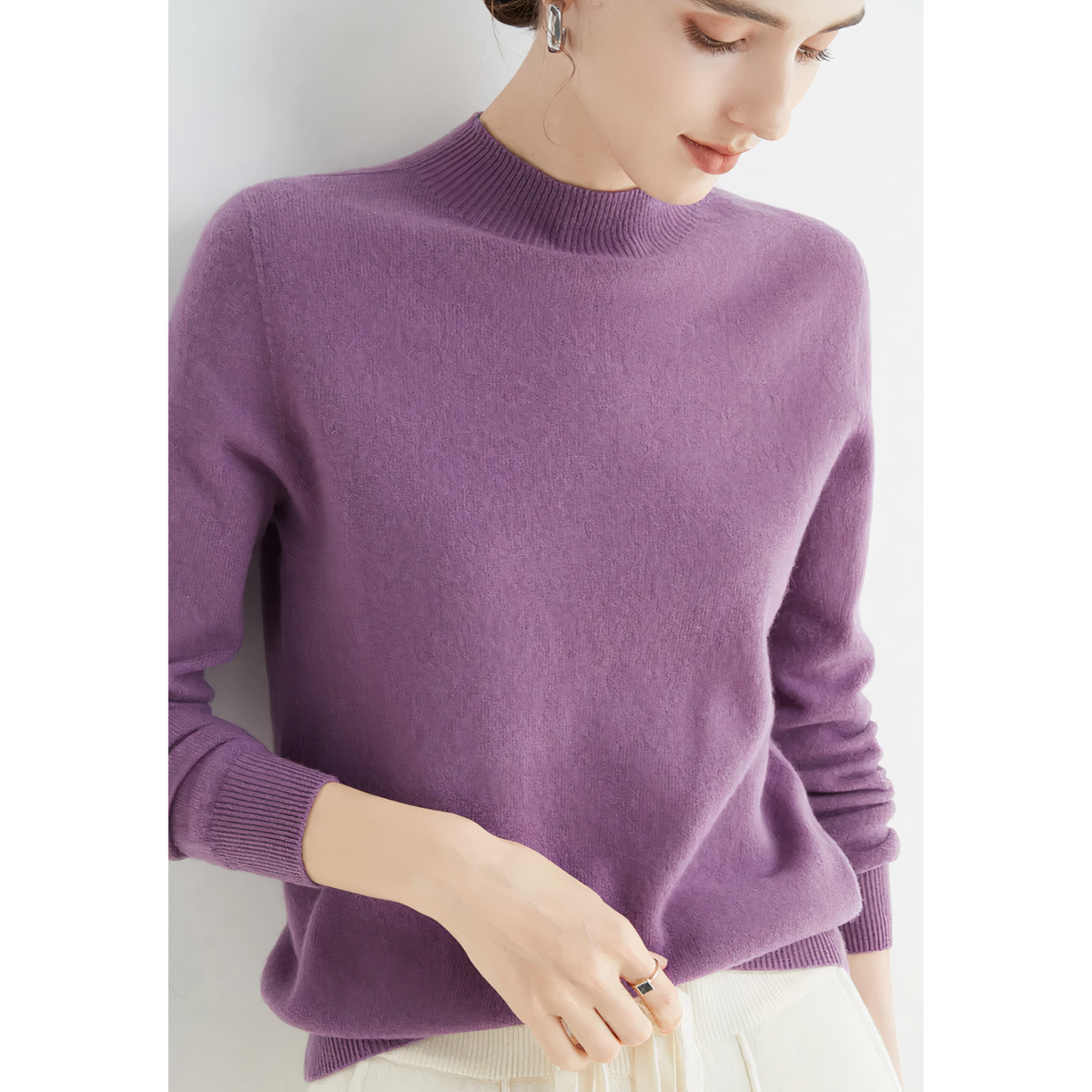 Damen Strickpullover Mit Kurzem Ausschnitt