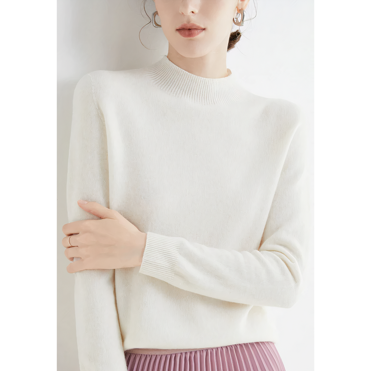 Damen Strickpullover Mit Kurzem Ausschnitt